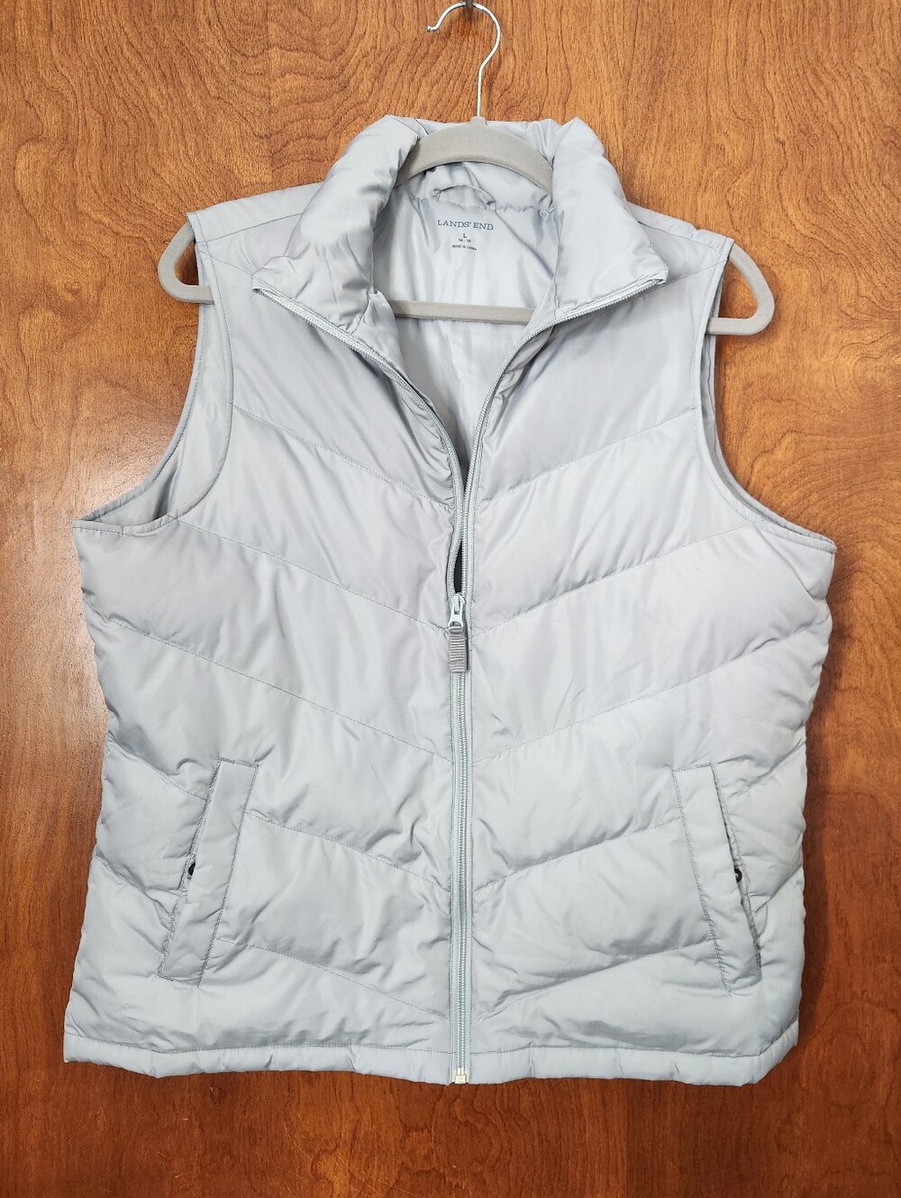 Lands End Puffer Zipper Down Vest